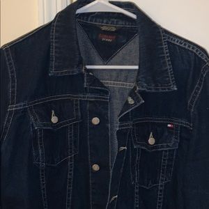 Tommy Cropped Dark Blue Jean Jacket
